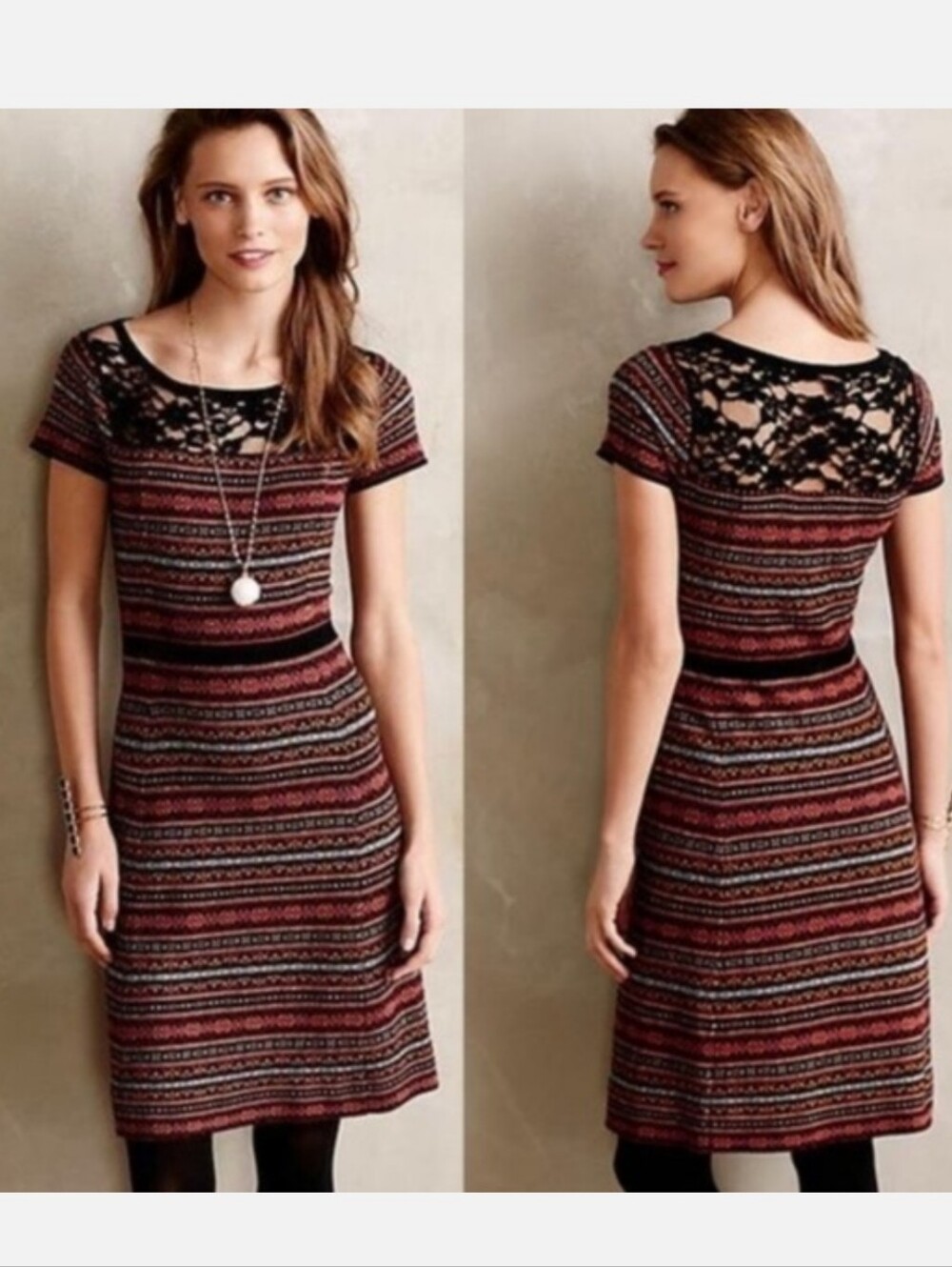 Anthropologie Sparrow fair isle sweater dress Size Large